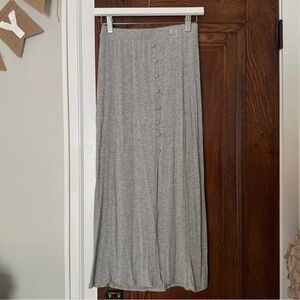 Ribbed Midi Skirt Grey Size S